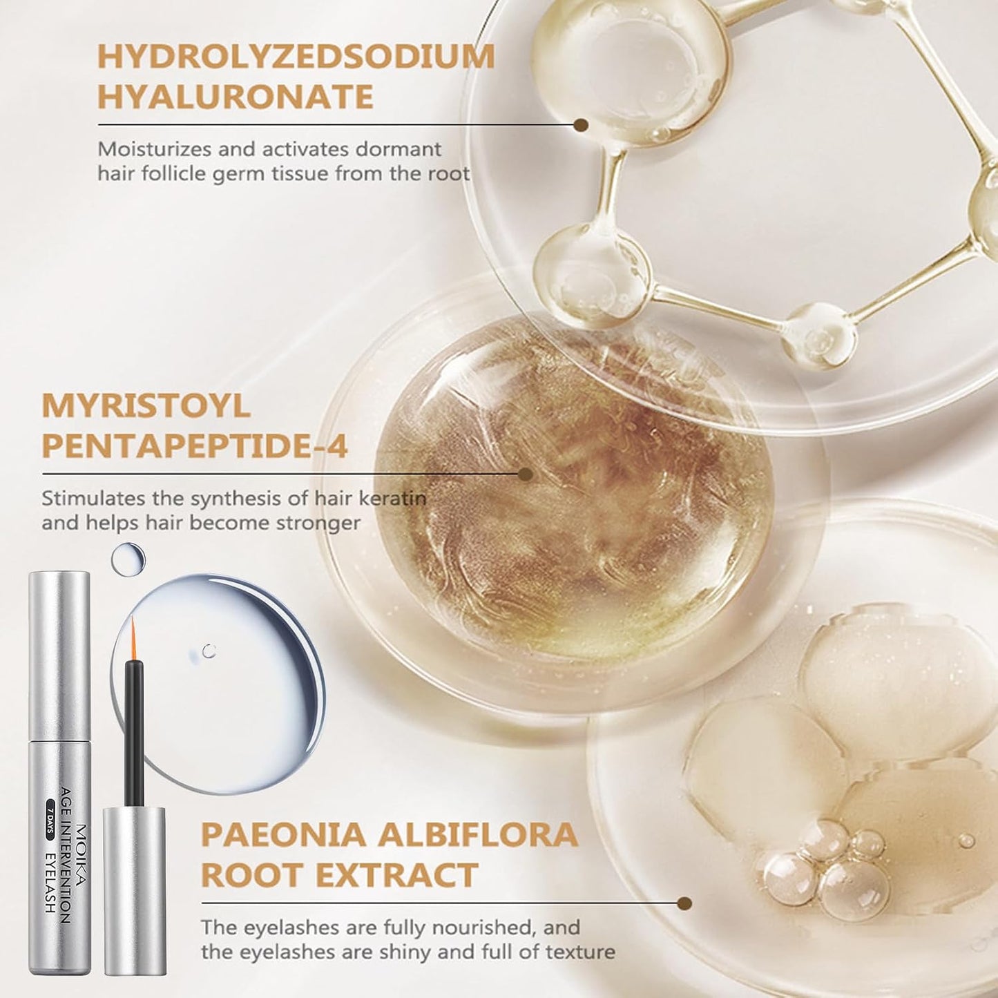 Eyelash Serum, Eye Lash Serum Growth,Eyelash Growth Enhancer, Eye Lash Serum to Growth Longer, Fuller, Stronger 4Ml