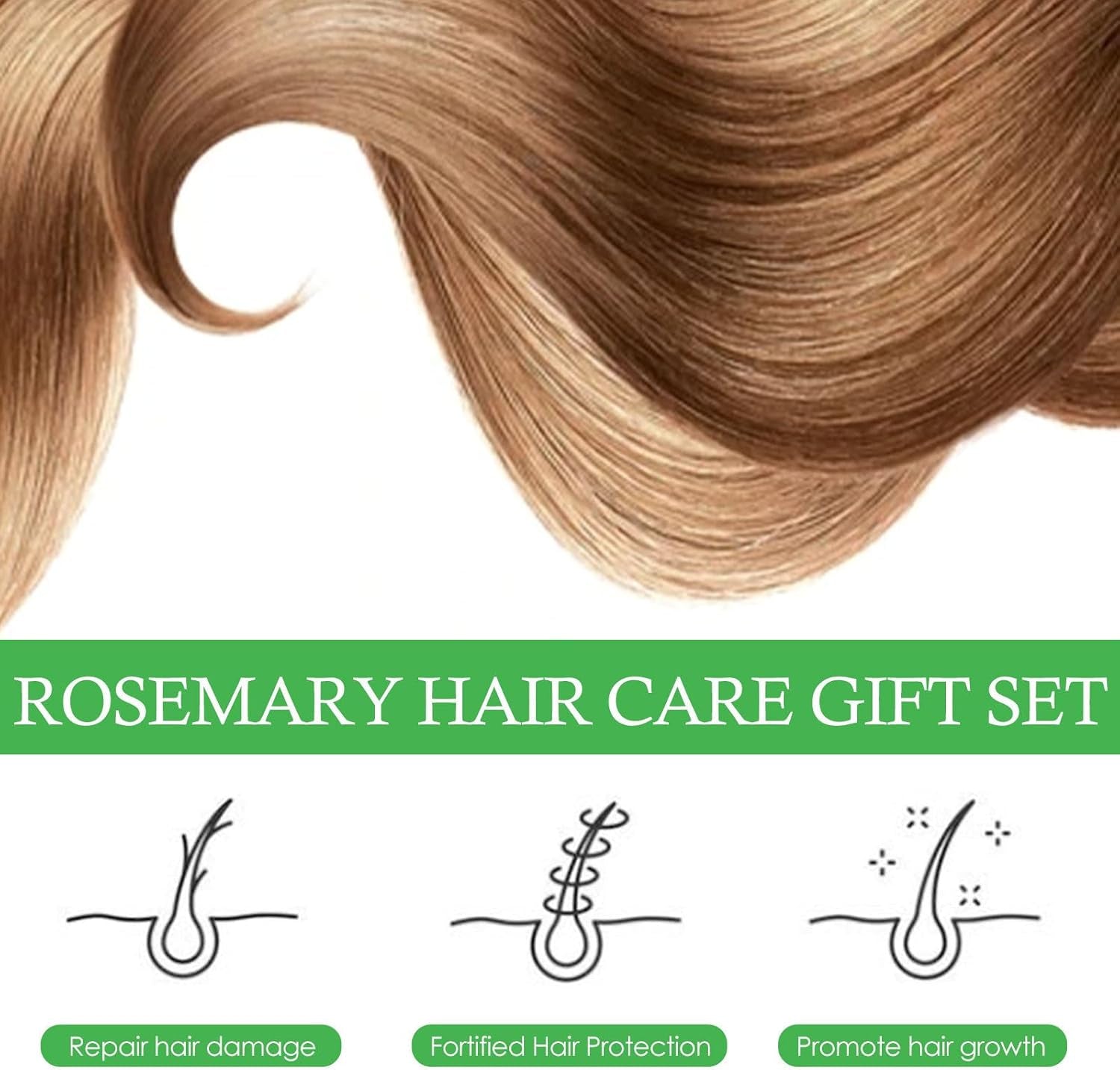 Rosemary Oil for Hair Growth Set - Hair Care Set with Hair Growth Oil - Improve Hair Loss & Nourishes Scalp - Hair Growth Gift Set - Denser Fuller Healthier Hairs for All Hair Types Men Women