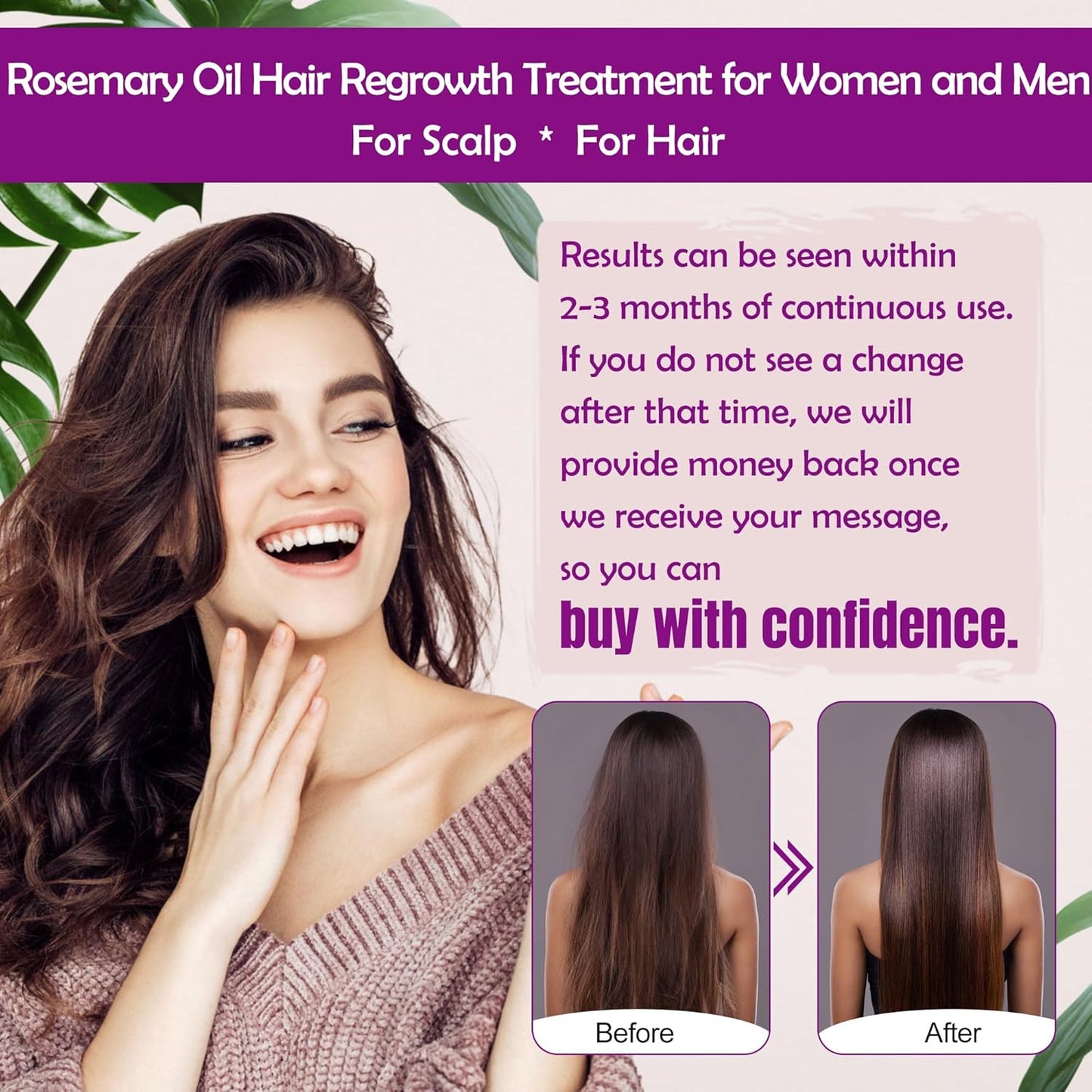 Rosemary Oil Serum for Hair Growth W/Rosemary Water & Rice Water Spray Hair Growth,Biotin Castor Oil Argan Oil Caffeine Keratin Reduce Hair Loss,Hair Thickening Products Treatment for Women Men
