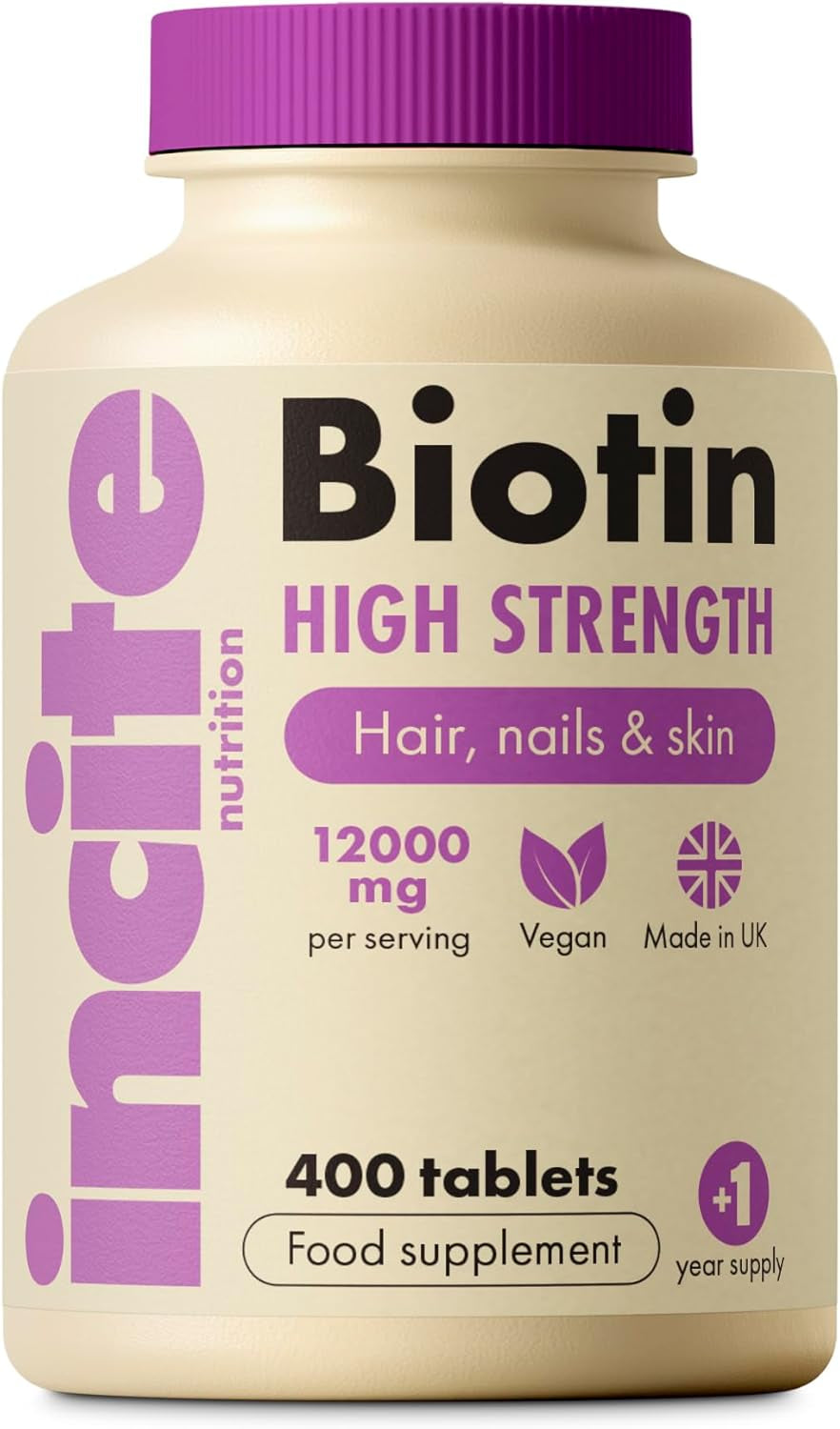 Biotin Hair Growth Support Supplement 12,000Mcg - 400 Tiny 6Mm Tablets (Full Year plus Supply) - for Men & Women