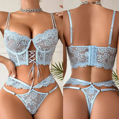 Elegant Curves Floral Lace Bra Set™