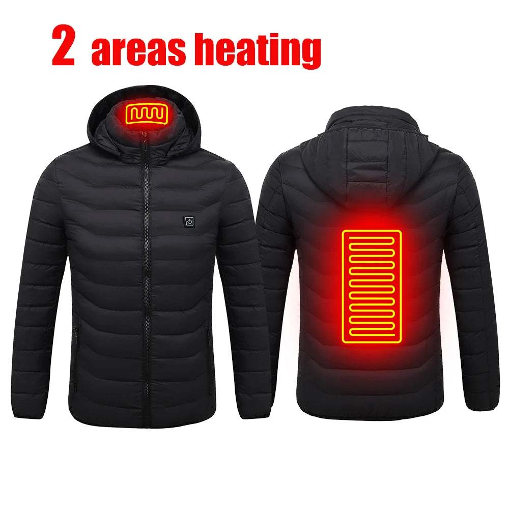 21 Areas Heated Jacket Men Electric Heating Jackets Heated down Coat Men Women Clothing Winter Heatable Cotton Jacket