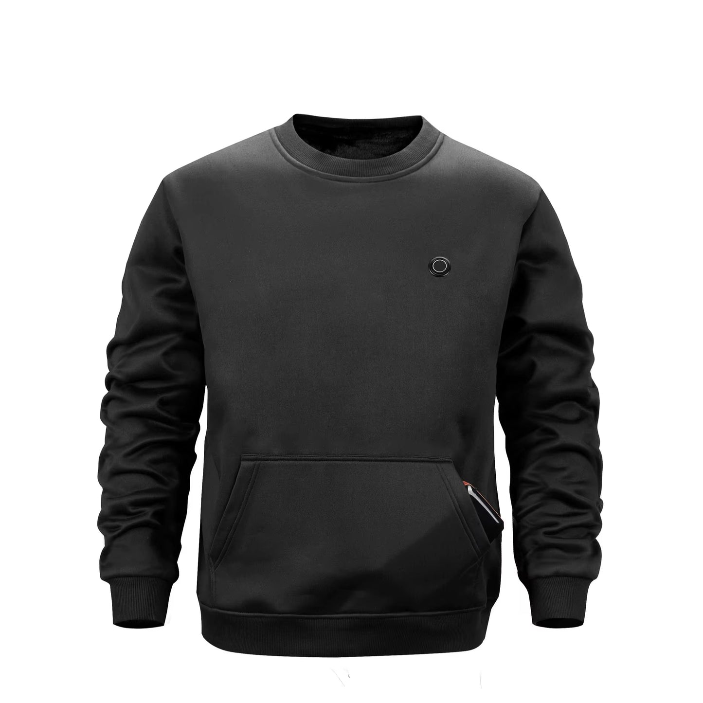 Smart Heating Sweatshirt USB Heating Large Size round Neck Pull over Warm Top Thickened Polyester Fiber Winter Casual Fashion