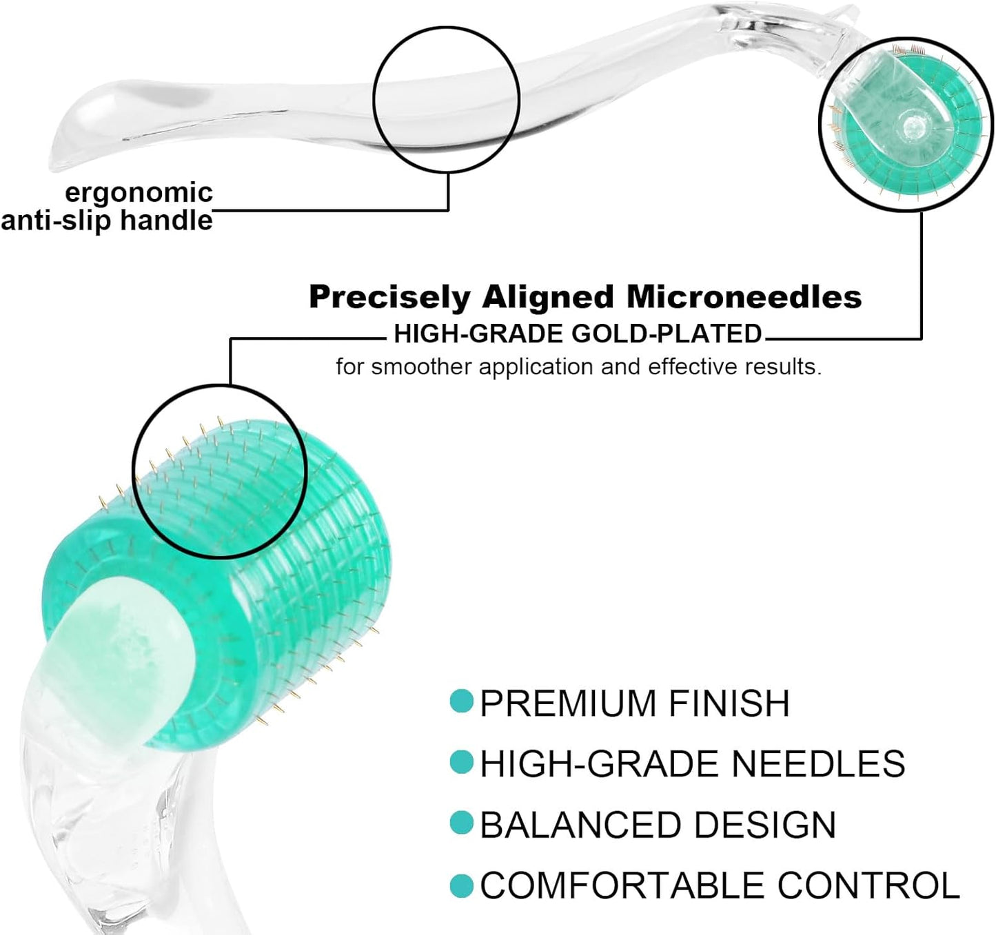 Derma Roller 0.5Mm with Individual Titanium Micro Needles – Microneedling Tool for Face, Scalp & Body Skin Care, Home Beauty Routine